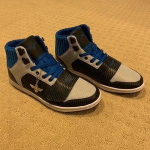 Cesario Charcoal Blue High Top Sneakers